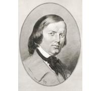 Robert Schumann 1810 - 1856. German composer and an influential music critic. Illustration by Gordon Ross American artist and illustrator (1873-1946) from Living Biographies of Great Composers. Poster