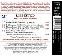 Friedemann Eichhorn; Fazil Say - Liebestod - Works for Violin and Piano by Brahms, Dietrich, Schumann and Wagner