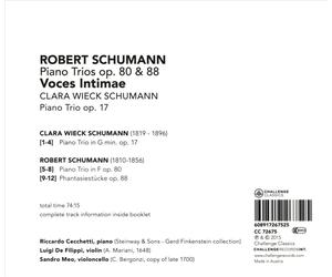 ROBERT SCHUMANN: PIANO TRIOS, OP. 80 & 88; CLARA WIECK SCHUMANN: PIANO TRIO, OP.