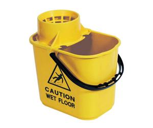 Robert Scott 2Work Plastic Mop Bucket With Wringer 15 Litre Yellow Cnt00691