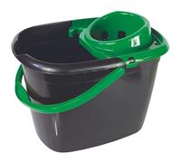 Robert Scott Recycled Great British Black Mop Bucket with Green Wringer 14L - Single