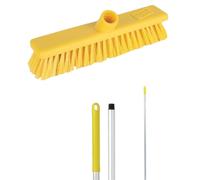 Robert Scott Soft Washable Broom Head 30cm and 125cm Hygiene Handle for Indoor and Outdoor Sweeping (Yellow)