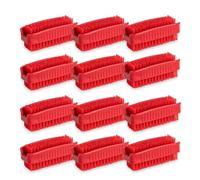 Robert Scott Washable Nail Brush Pack of 12 - Colour Coded For Hygiene (Red)