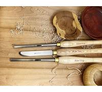 Robert Sorby A84HS3T13 3 Piece Bowl Woodturning Set 1/2" - Includes Bottom Feeder Bowl Gouge, Negative Rake Curved Profile Scraper and Fingernail Bowl Gouge