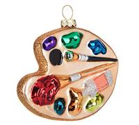 Robert Stanley Artist Paint Palette Glass Christmas Tree Ornament, for Artists Painters