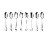 Robert Welch Ammonite Bright Small Coffee/Espresso Spoon, Set of 8. Made from Stainless Steel. Dishwasher Safe.