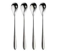 Robert Welch Bourton Bright Long Handled Spoon, Set of 4. Suitable for Latte, jam and ice Cream. Made from Stainless Steel.