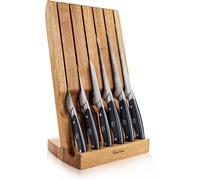 Robert Welch Professional Angle Oak Knife Block And Set Of 6 Knives