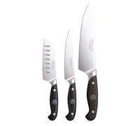 Robert Welch Professional Home Chef Knife Set, 3 Piece. Crafted from German 1.4116 Stainless Steel. Santoku Knife 12cm/4.5", Kitchen Knife 14cm/5.5",