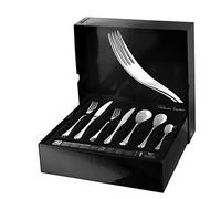 Robert Welch RW2 Satin, 84 Piece Cutlery Set for 12 People. Made from Stainless Steel. Dishwasher Safe.