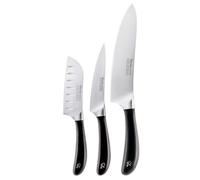 Robert Welch Signature Home Chef Set 3 Piece. Multi Award Winning Design ? Santoku 11cm, Kitchen/Utility 12cm, Cook?s 18cm.