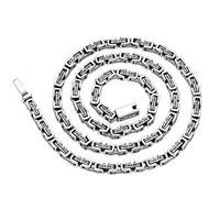 RobertDTesta Men's And Women's S925 Sterling Silver Byzantine Chain Necklace, Fashionable Silver 5Mm Versatile Necklace,5mm,65cm