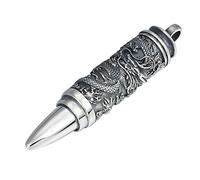 RobertDTesta Men's Bullet Pendant Necklace, Vintage S925 Sterling Silver Bullet Pendant Necklace,Silver,pendant + chain 70cm