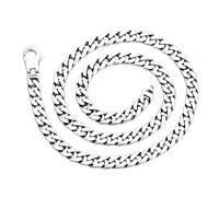 RobertDTesta Men's S925 Sterling Silver Chunky Cuban Chain, Fashionable Silver 7Mm Versatile Necklace,7mm,50cm