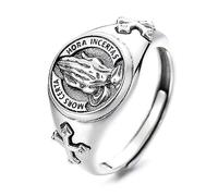 RobertDTesta S925 Sterling Silver Ladies Praying Hands Ring, Adjustable Fashion Cross Ring,Silver,10
