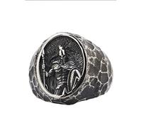 RobertDTesta S925 Sterling Silver Men's Spartan Warrior Ring Gothic Retro Gladiator Ring,Silver,9