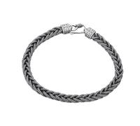 RobertDTesta S925 Sterling Silver Simple Vintage Braided Bracelet, Men's And Women's Personalized Braided Bracelet,Silver,20cm