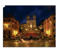 robertharding 10x8 Print of The Spanish Steps illuminated at night in the city of Rome, Lazio, Italy (3658692)