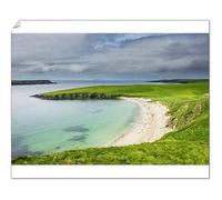 robertharding 10x8 Print of White sand beach near Scousburgh, Shetland Islands, Scotland, United Kingdom (13874003)