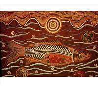 robertharding Australian Aboriginal Art Print: Pacific Dreamtime Painting - Print 10"x8" (25x20cm) (3665116)