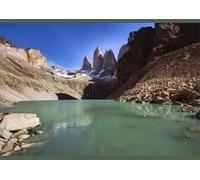 robertharding Torres del Paine Base and Glacier Print, Patagonia, Chile - Poster Print A2 (59.4 x 42cm) (21049572)