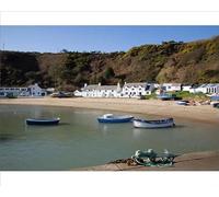 robertharding White Cottages Print, Porth Nefyn Bay, North Wales - Print 10"x8" (25x20cm) (1209022)