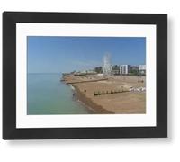robertharding Worthing Beach Houses Framed Print, West Sussex, England - Modern Frame 22"x18" (58x48cm) (22140655)
