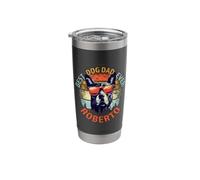 Roberto Best Dog Dad Ever Funny Custom Personalized Name Stainless Steel Insulated Tumbler