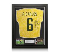 Roberto Carlos Signed Brazil 2024 Football Shirt. Standard Frame