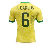 Roberto Carlos Signed Brazil 2024 Football Shirt Yellow
