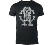 Roberto Cavalli Animal Print Logo Black T Shirt Black XXL