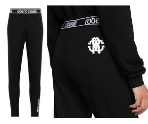 Roberto Cavalli Firenze Logo Print Leggings Jeggings Gummiband Pants Hose New M