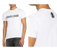 Roberto Cavalli Firenze Logo Print Luxury Crew Neck T-Shirt - Retro Shirt Top