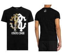 Roberto Cavalli Firenze Logo Print Luxury Crew Neck T-Shirt Retro Shirt Top L