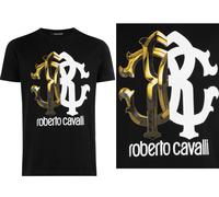 Roberto Cavalli Firenze Logo Print Luxury Crew Neck T-Shirt Retro Shirt Top L