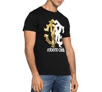 Roberto Cavalli Firenze Logo Print Luxury Crew Neck T-Shirt Retro Shirt Top M