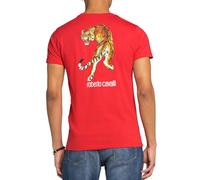 Roberto Cavalli Firenze Tiger Logo Print Luxury Crew Neck T-Shirt Shirt Top 2XL