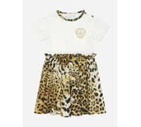Roberto Cavalli Girls Silk and Jersey Jaguar in White - White - 8 Yrs