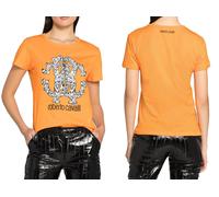 Roberto Cavalli RC Lynx-Print Monogram Cotton T-Shirt Top Lounge Iconic Shirt