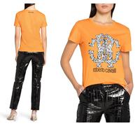 Roberto Cavalli Rc Lynx-Print Monogram Cotton T-Shirt Top Lounge Iconic Shirt S