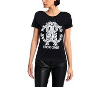 Roberto Cavalli Rc Lynx-Print Monogram Cotton T-Shirt Top Lounge Iconic Shirt XS