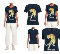 Roberto Cavalli Rc Tiger Print Logo Cotton T-Shirt Top Lounge Iconic Shirt Wow