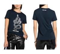 Roberto Cavalli Snake Print Monogram Cotton T-Shirt Top Lounge Iconic Shirt M