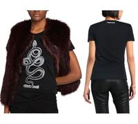 Roberto Cavalli Snake Print Monogram Cotton T-Shirt Top Lounge Iconic Shirt Wow