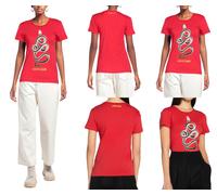 Roberto Cavalli Snake Print Monogram Cotton T-Shirt Top Lounge Iconic Shirt Wow