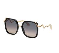 Roberto Cavalli SRC003M 700 Woman Sunglasses Acetate Black Grey Squared Normal Shaded