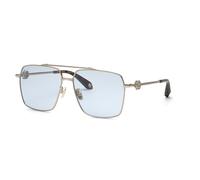 Roberto Cavalli SRC036V 08FF Unisex Sunglasses Metal Gold Blue Squared Normal