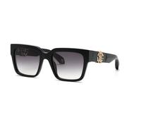 Roberto Cavalli SRC040M 700 Woman Sunglasses Acetate Black Smoke Squared Normal Shaded