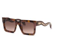 Roberto Cavalli SRC055 01GQ Woman Sunglasses Acetate Havana Brown Squared Normal Shaded