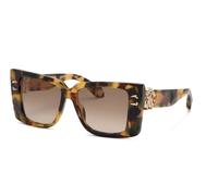 Roberto Cavalli SRC056M 0AGG Woman Sunglasses Acetate Havana Brown Squared Normal Shaded